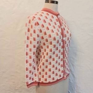 VTG Lansing Knitwear pink and white cardigan. Medium.
